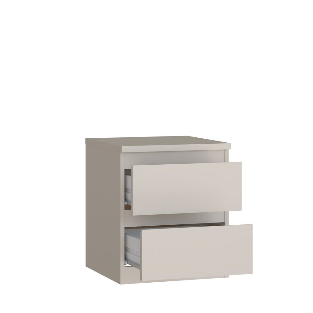 Alaska 2 Drawer Bedside Table - Cashmere - FurniComp