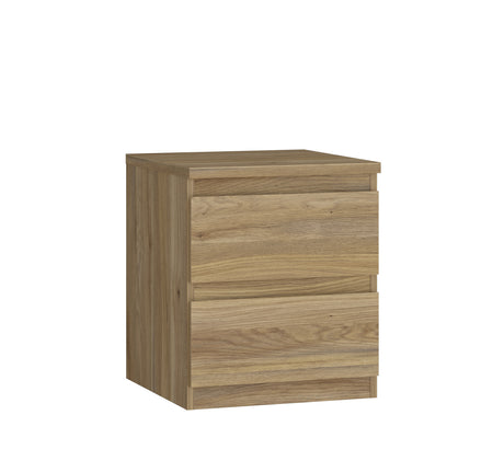 Alaska 2 Drawer Bedside Table - Oak - FurniComp