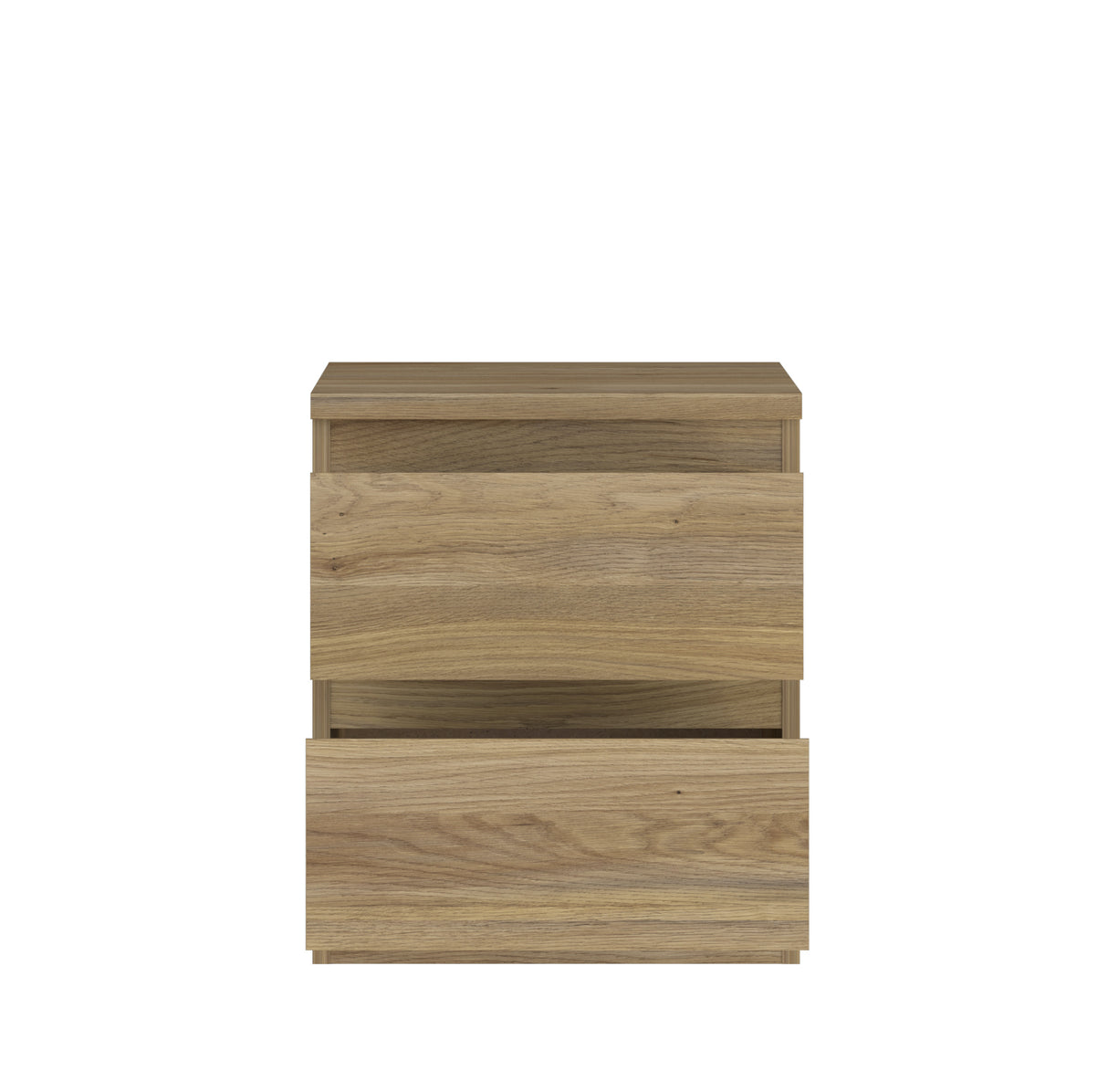 Alaska 2 Drawer Bedside Table - Oak - FurniComp