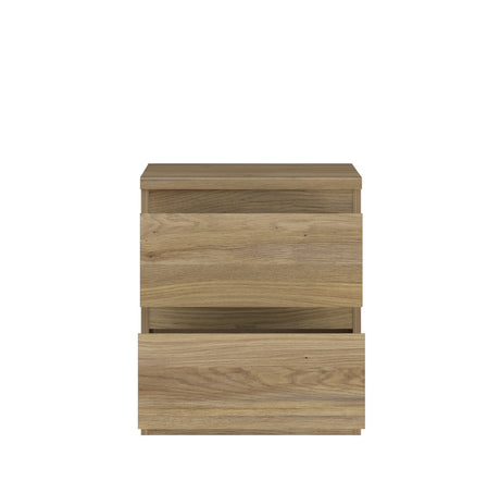 Alaska 2 Drawer Bedside Table - Oak - FurniComp