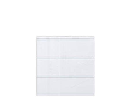 Alaska 3 Drawer Chest of Drawers - White Gloss - FurniComp