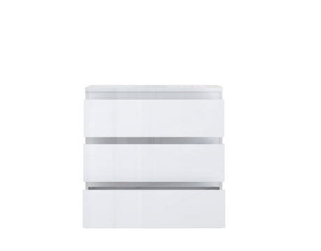 Alaska 3 Drawer Chest of Drawers - White Gloss - FurniComp