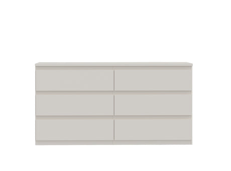 Alaska 6 Drawer Wide Chest of Drawers - Cashmere - FurniComp