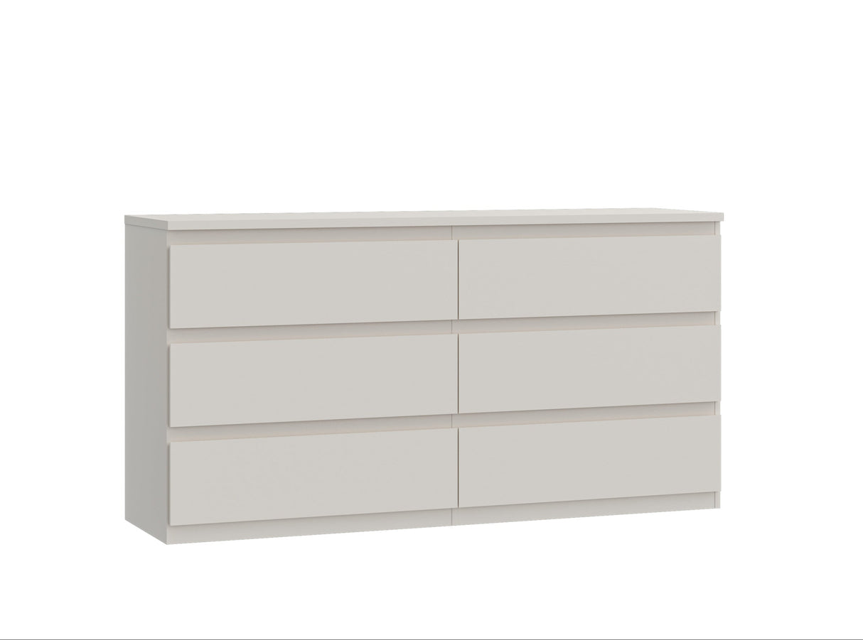 Alaska 6 Drawer Wide Chest of Drawers - Cashmere - FurniComp