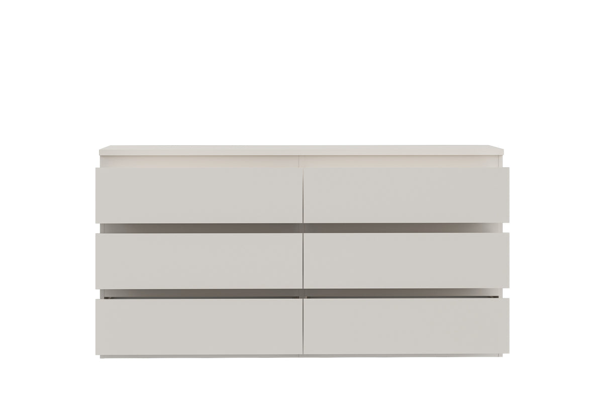 Alaska 6 Drawer Wide Chest of Drawers - Cashmere - FurniComp