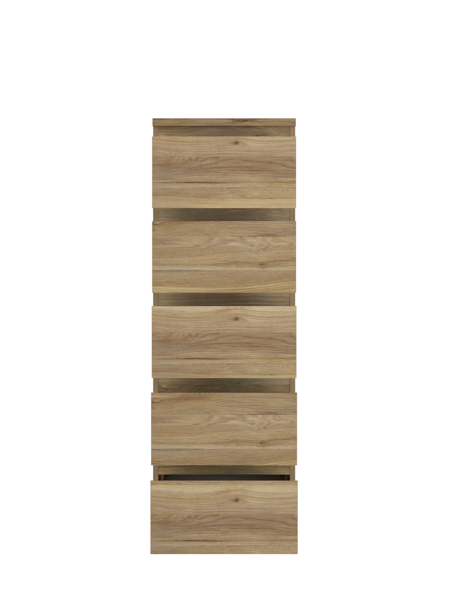 Alaska 5 Drawer Tall Chest of Drawers - Oak - FurniComp