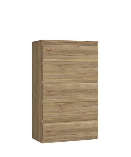 Alaska 5 Drawer Wide Chest of Drawers - Oak - FurniComp
