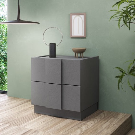 Alvin 2 Drawer Bedside Table - Grey - FurniComp