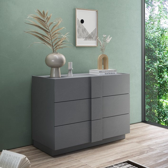 Alvin 3 Drawer 110cm Chest of Drawers - Grey - FurniComp