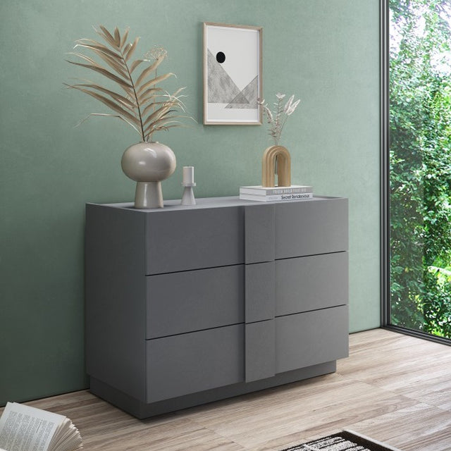 Alvin 3 Drawer 110cm Chest of Drawers - Grey - FurniComp