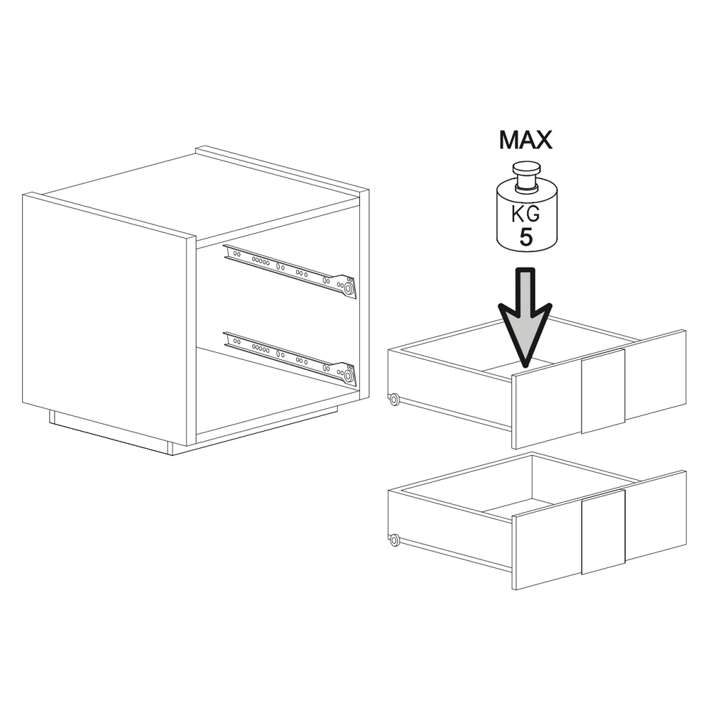 Alvin 2 Drawer Bedside Table - Grey - FurniComp