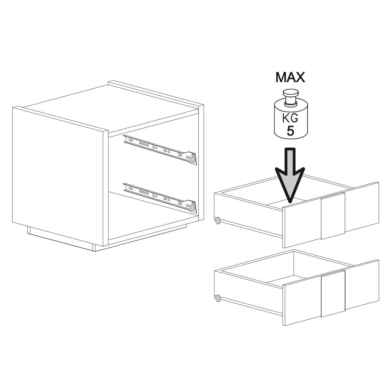 Alvin 2 Drawer Bedside Table - Grey - FurniComp