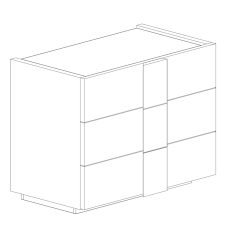 Alvin 3 Drawer 110cm Chest of Drawers - Grey - FurniComp