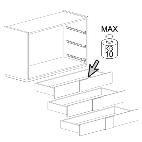 Alvin 3 Drawer 110cm Chest of Drawers - Grey - FurniComp