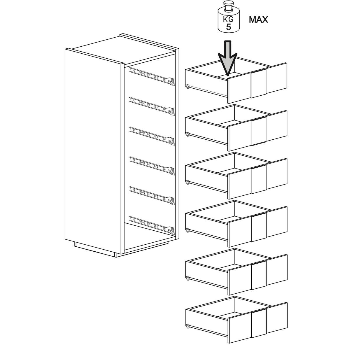 Alvin 6 Drawer 50cm Tall Chest of Drawers - Grey - FurniComp