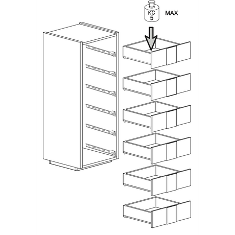 Alvin 6 Drawer 50cm Tall Chest of Drawers - Grey - FurniComp