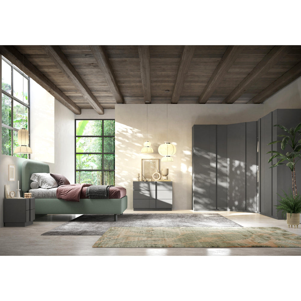 Alvin 2 Drawer Bedside Table - Grey - FurniComp