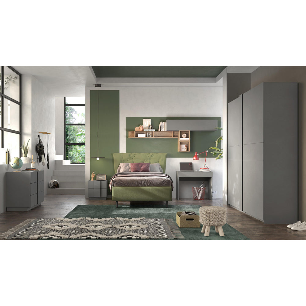 Alvin 2 Drawer Bedside Table - Grey - FurniComp