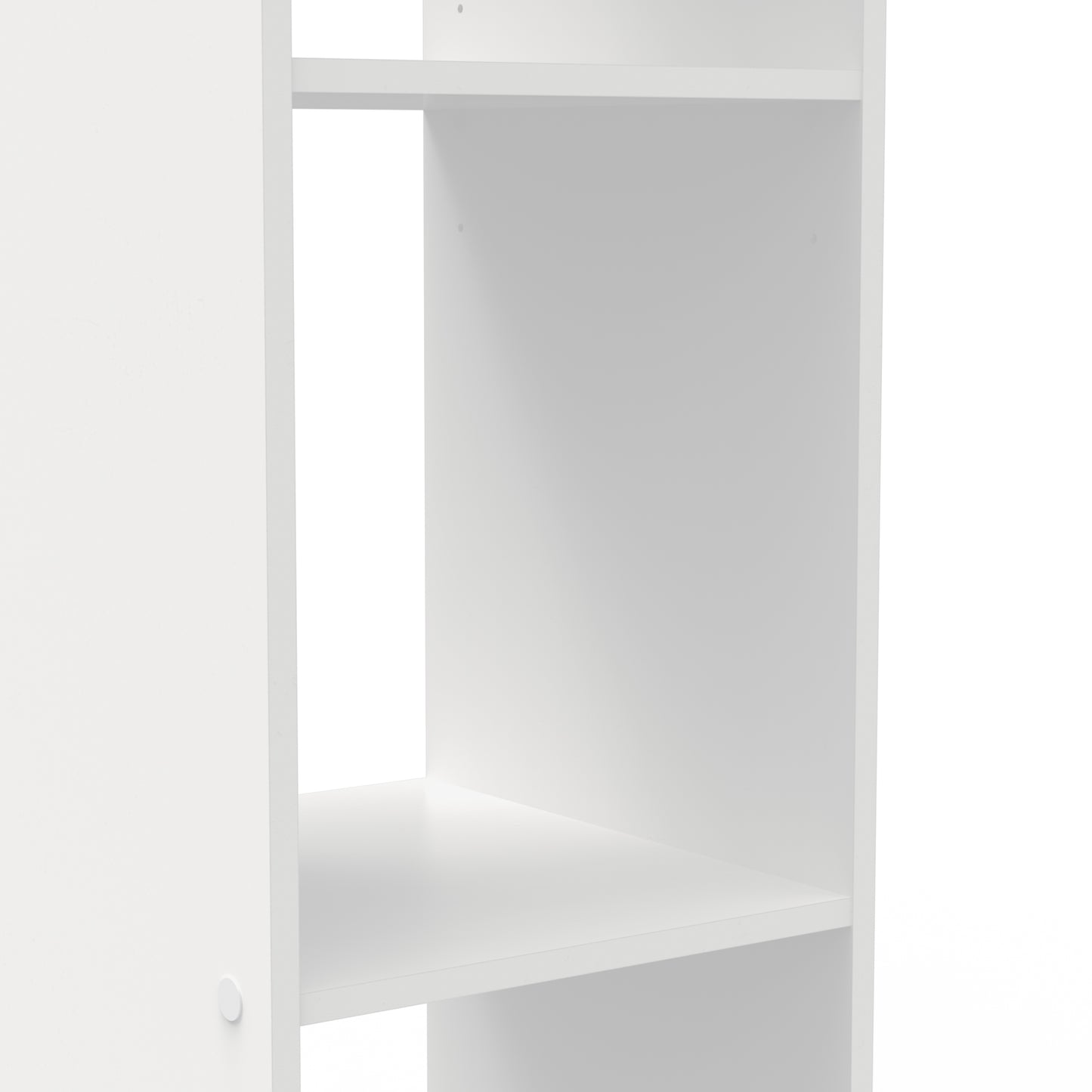 Astrid Open Wardrobe with Shelves and Rail - Matt White - FurniComp