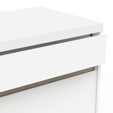 Avery 4 Drawer Matt White and Oak Tall Chest of Drawers - FurniComp
