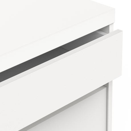 Avery 6 Drawer (3+3) Matt White and Oak Wide Chest of Drawers - FurniComp