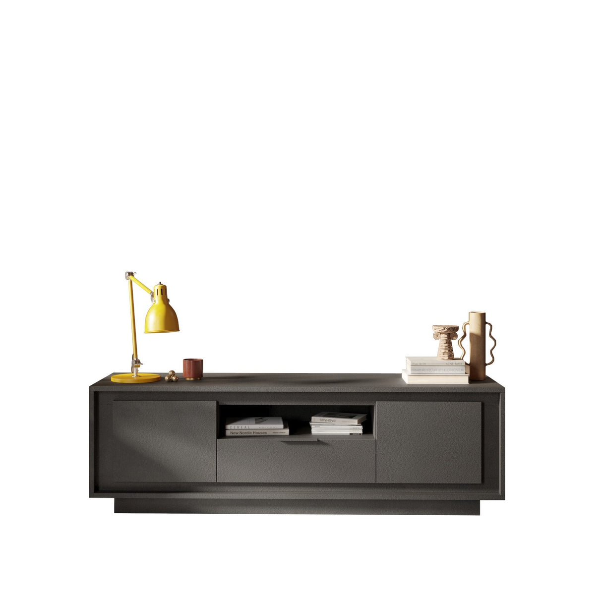 Berlin 2 Door 1 Drawer 180cm Grey TV Stand - FurniComp