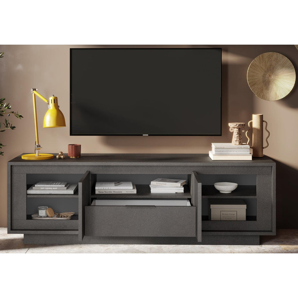Berlin 2 Door 1 Drawer 180cm Grey TV Stand - FurniComp
