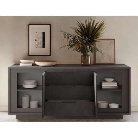 Berlin 2 Door 3 Drawer 180cm Grey Sideboard - FurniComp