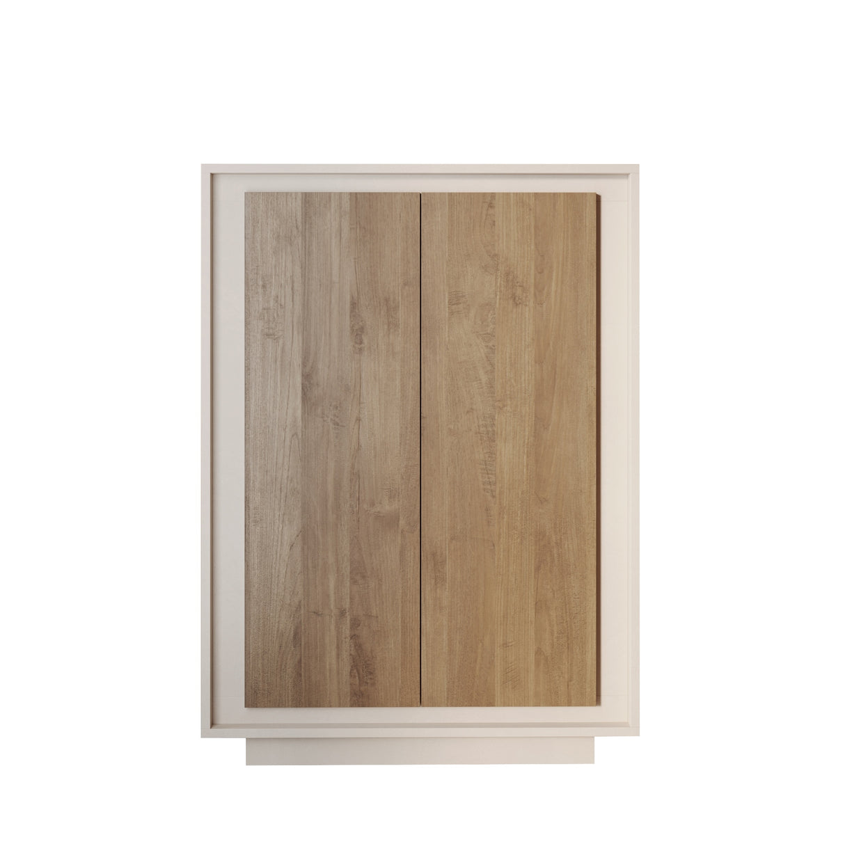 Berlin 2 Door 106cm Cashmere and Mercure Oak Highboard/Tall Sideboard - FurniComp
