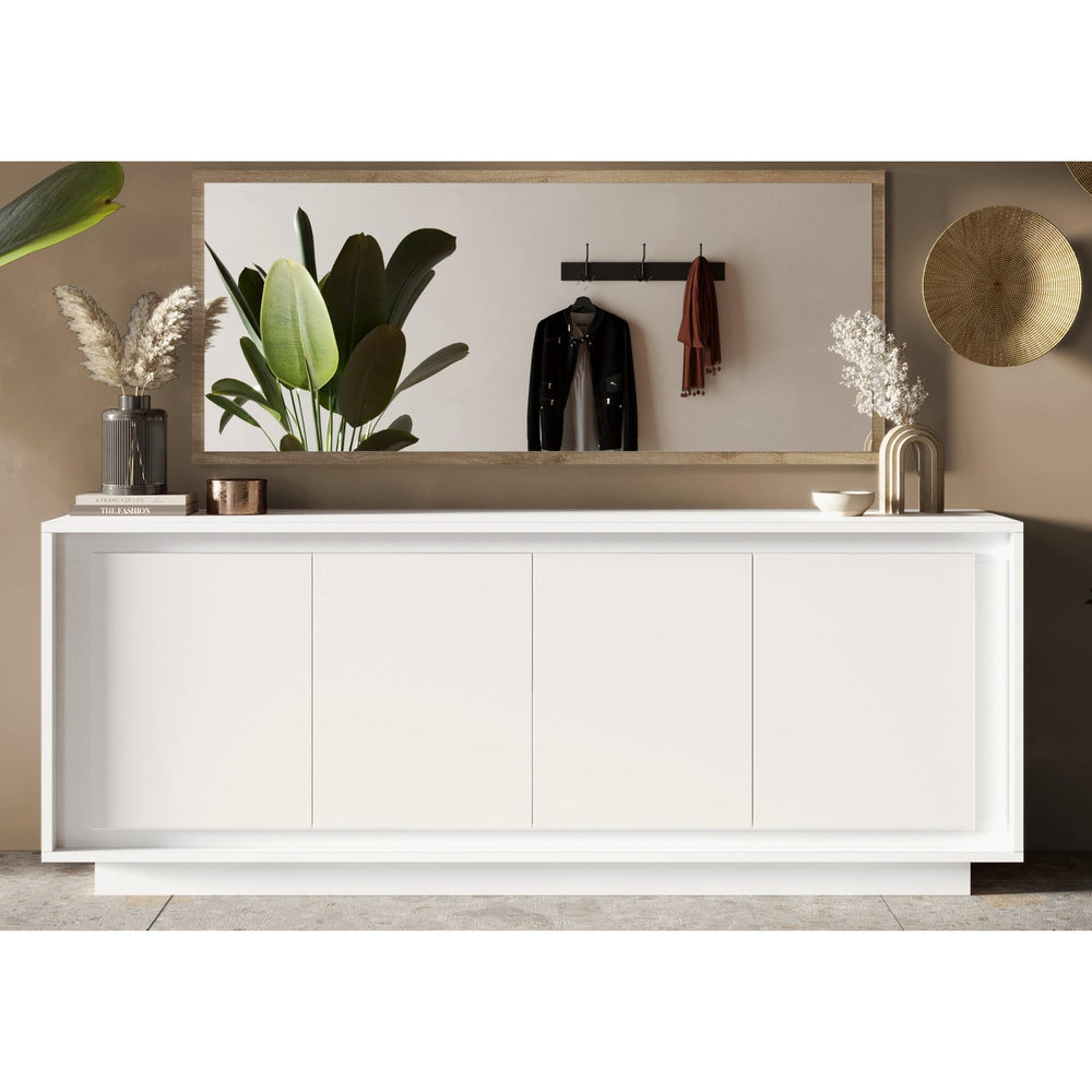 Berlin 4 Door 207cm Matt White Sideboard - FurniComp
