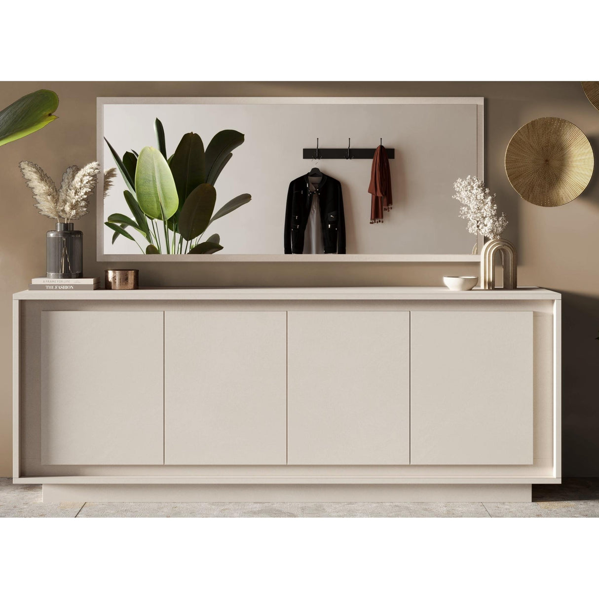 Berlin 4 Door 207cm Cashmere Sideboard - FurniComp