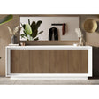 Berlin 4 Door 207cm Matt White and Mercure Oak Sideboard - FurniComp