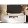 Berlin 2 Door 1 Drawer 180cm Matt White TV Stand - FurniComp