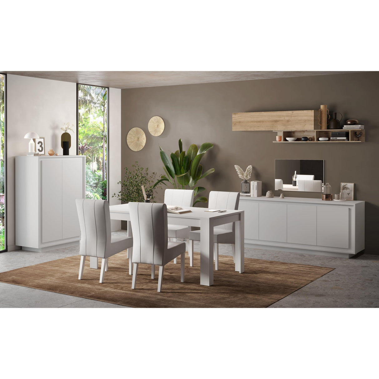 Berlin 2 Door 3 Drawer 180cm Matt White Sideboard - FurniComp