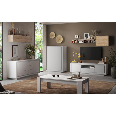 Berlin 4 Door 207cm Matt White Sideboard - FurniComp