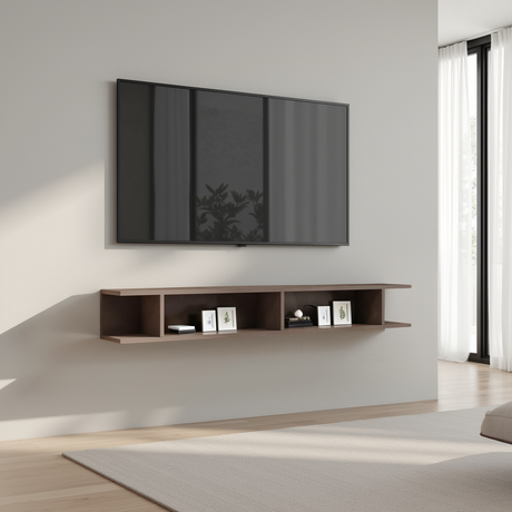 Combo 138cm Floating Wall Hung TV Shelf - Bronze COM-43-07 - FurniComp