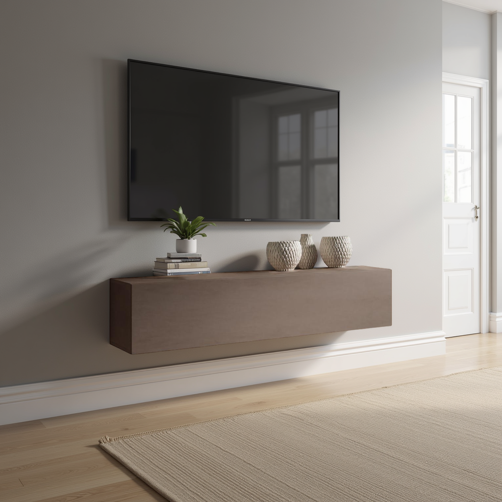 Combo 138cm Floating Wall Hung TV Unit - Bronze COM-62-07 - FurniComp