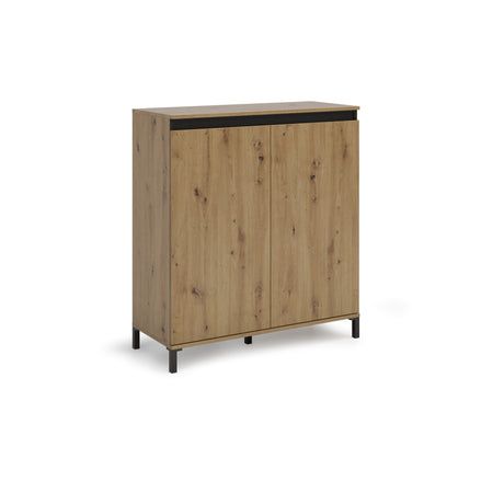 Cancun 2 Door 100cm Anthracite and Artisan Oak Highboard/Tall Sideboard - FurniComp