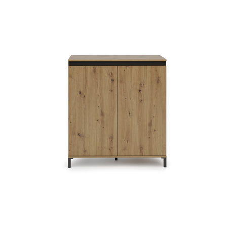 Cancun 2 Door 100cm Anthracite and Artisan Oak Highboard/Tall Sideboard - FurniComp