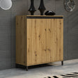 Cancun 2 Door 100cm Anthracite and Artisan Oak Highboard/Tall Sideboard - FurniComp