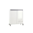 Cancun 2 Door 100cm White Gloss and Anthracite Highboard/Tall Sideboard - FurniComp