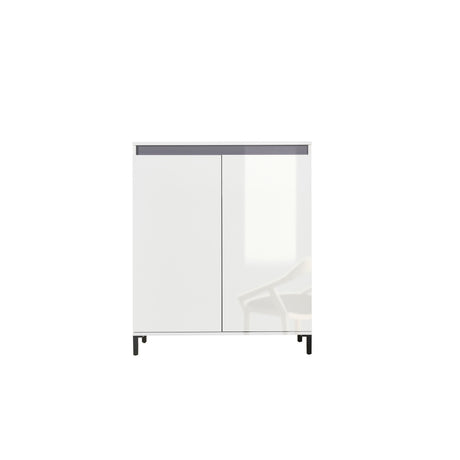 Cancun 2 Door 100cm White Gloss and Anthracite Highboard/Tall Sideboard - FurniComp