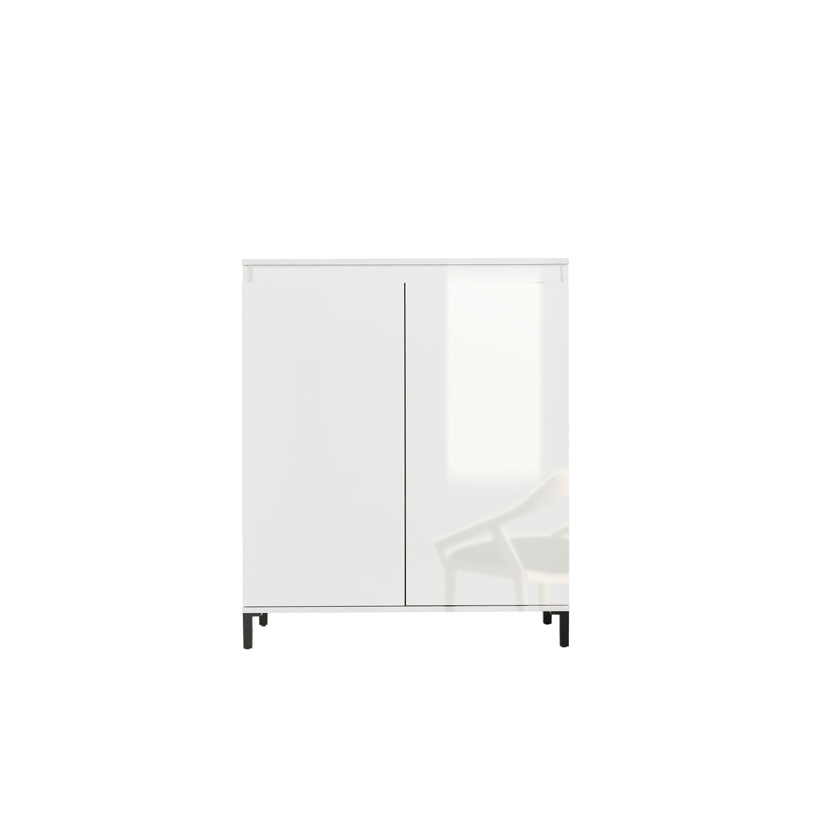 Cancun 2 Door 100cm White Gloss and Anthracite Highboard/Tall Sideboard - FurniComp
