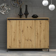 Cancun 3 Door 138cm Anthracite and Artisan Oak Highboard/Tall Sideboard - FurniComp