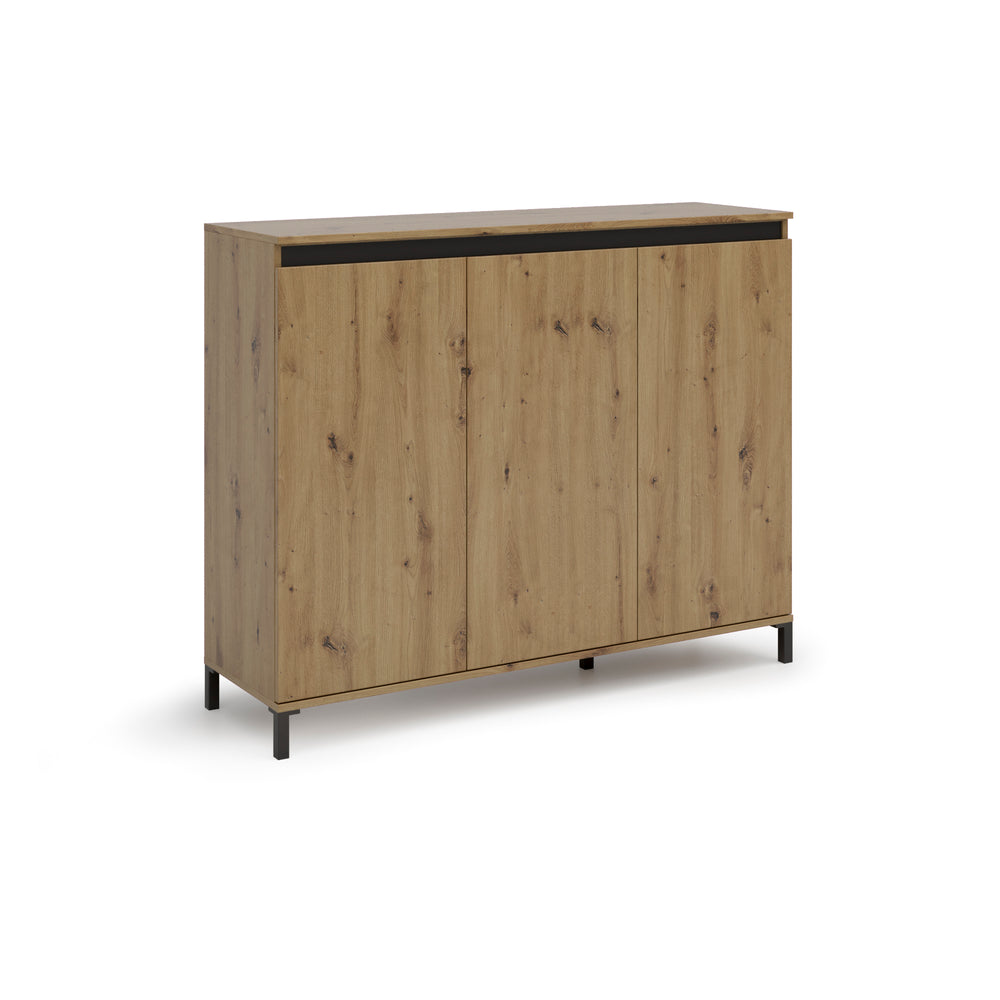 Cancun 3 Door 138cm Anthracite and Artisan Oak Highboard/Tall Sideboard - FurniComp