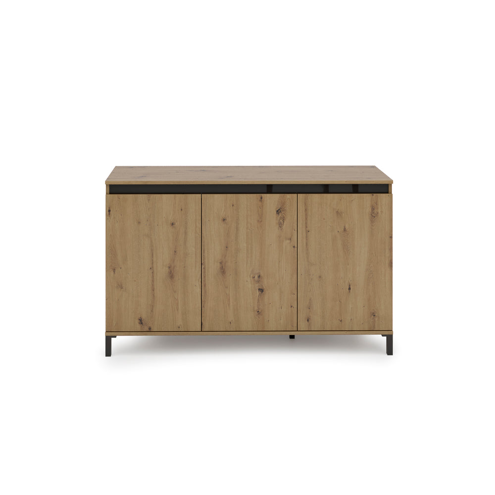 Cancun 3 Door 138cm Anthracite and Artisan Oak Sideboard - FurniComp