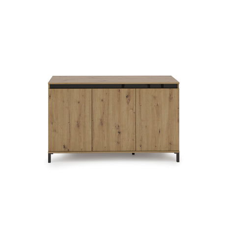 Cancun 3 Door 138cm Anthracite and Artisan Oak Sideboard - FurniComp
