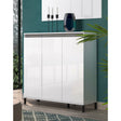 Cancun 3 Door 138cm White Gloss and Anthracite Highboard/Tall Sideboard - FurniComp