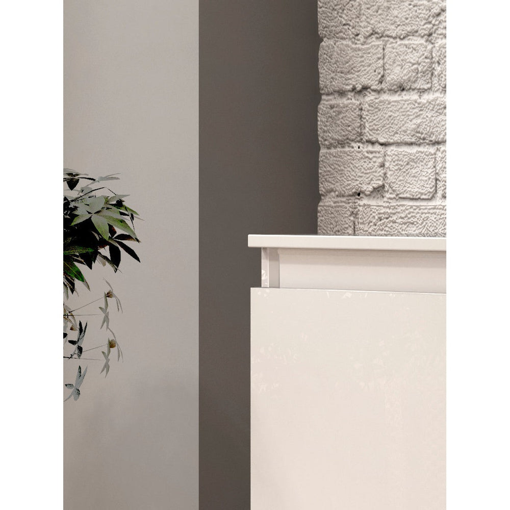 Cancun 3 Door 138cm White Gloss and Anthracite Highboard/Tall Sideboard - FurniComp