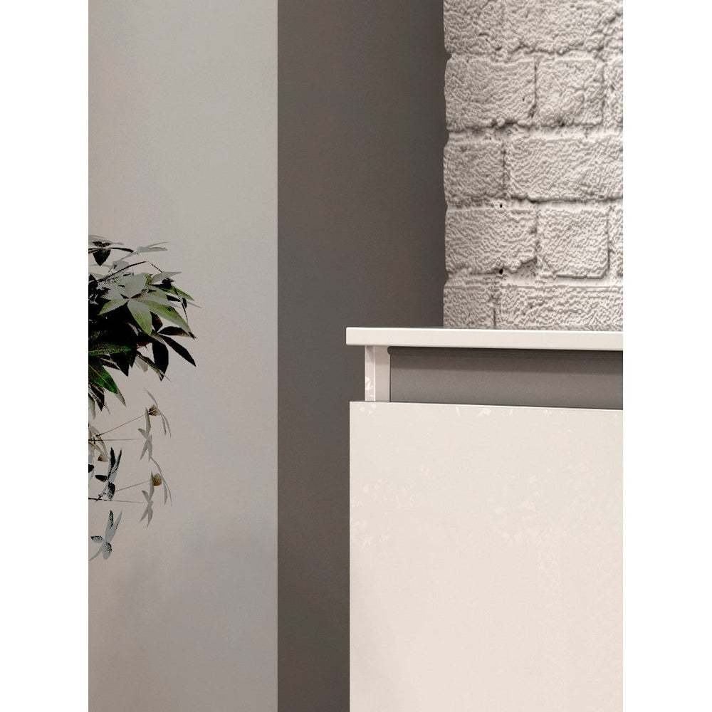 Cancun 2 Door 100cm White Gloss and Anthracite Highboard/Tall Sideboard - FurniComp
